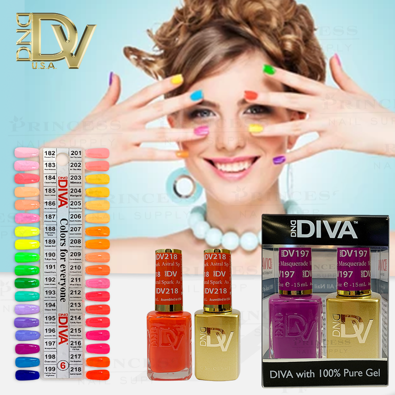 DND Diva Duo by Set + Tip 6 (36 colors #182 - #218)