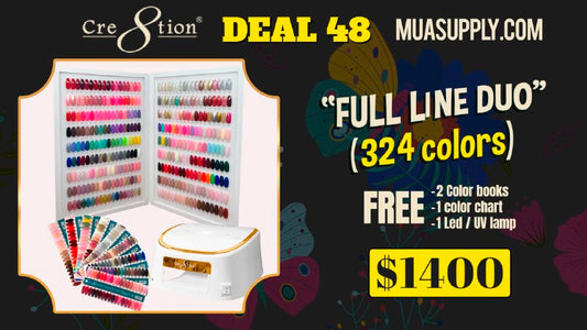 Deal 48 by Cre8tion: FULL LINE DUO 324 Colors FREE - 2 Color Book, 1 color chart 1 Led/UV lamp