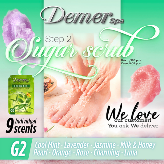 Demer Spa Pedi Sugar Scrub Pack 1oz|28.3g. Pick Your Size & Scents