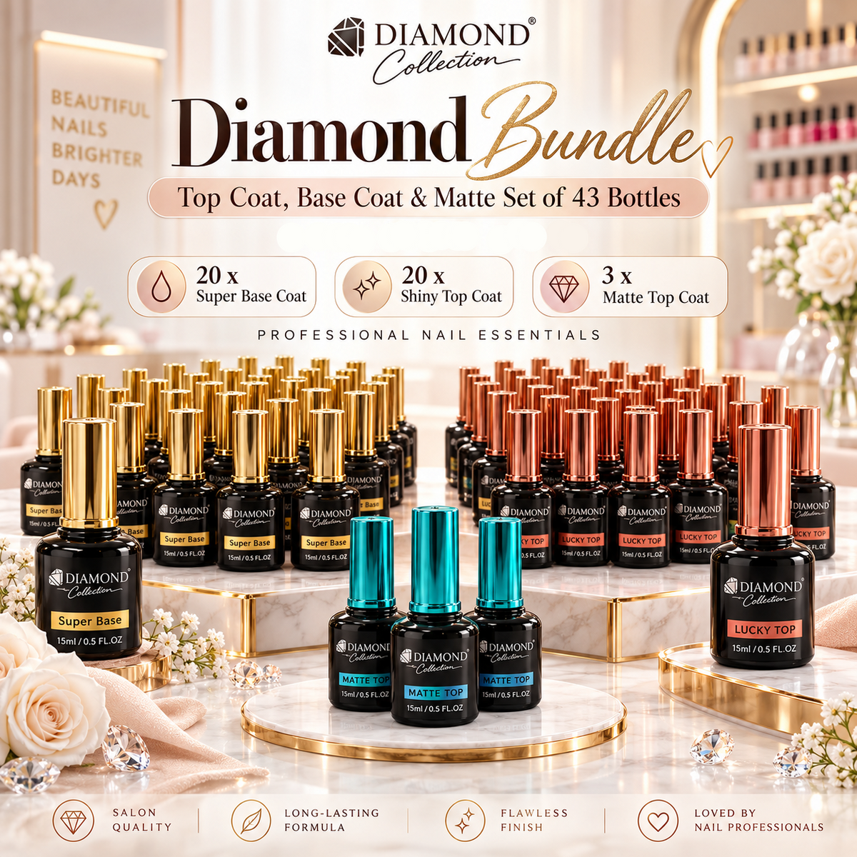 Diamond Bundle Top coat, Base coat & Matte (DOTW)