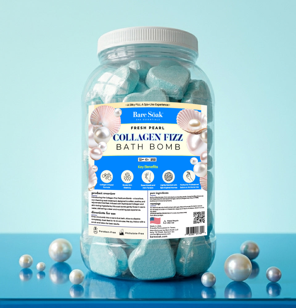 Bare Soak Collagen Pedi Bomb - 50pc - Fresh Pearl