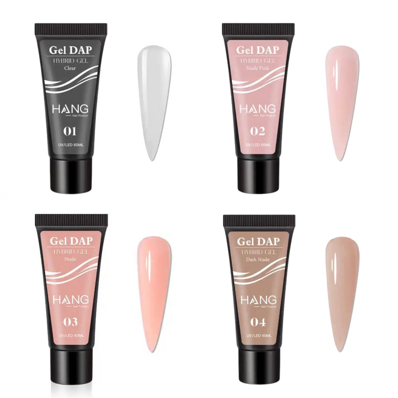 HANG Builder Gel - 12 Colors Gel Dap Hybrid Gel - Acrylic - Free Strength & Style - Free Dap Base & Top