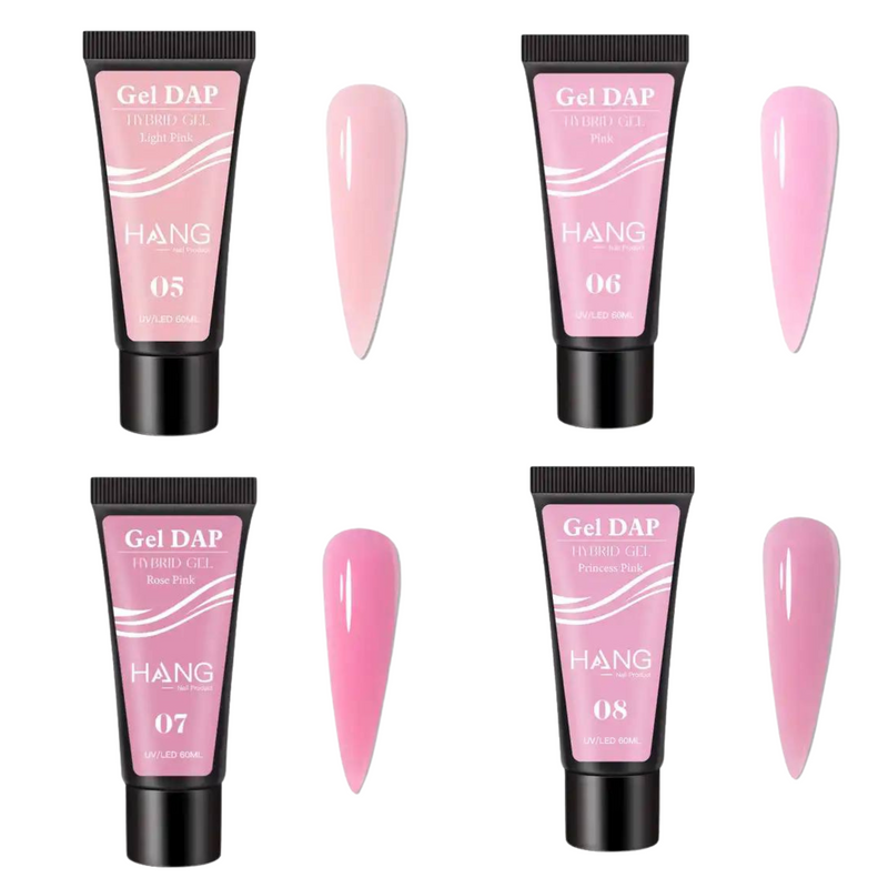 HANG Builder Gel - 12 Colors Gel Dap Hybrid Gel - Acrylic - Free Strength & Style - Free Dap Base & Top