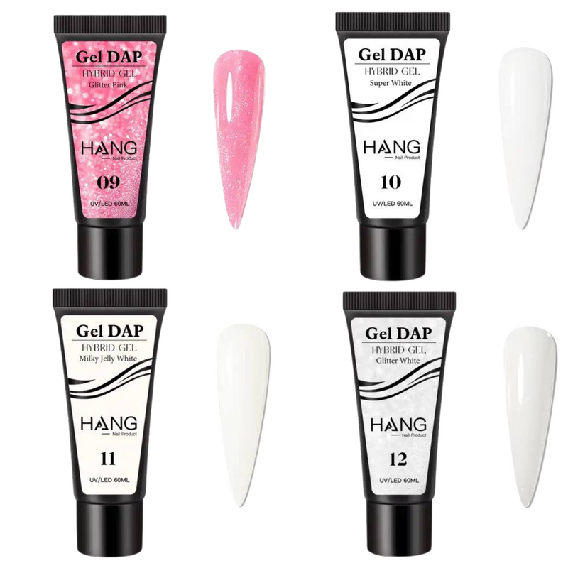 HANG Builder Gel - 12 Colors Gel Dap Hybrid Gel - Acrylic - Free Strength & Style - Free Dap Base & Top