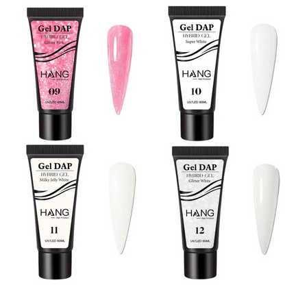 HANG Builder Gel - 12 Colors Gel Dap Hybrid Gel - Acrylic - Free Strength & Style - Free Dap Base & Top