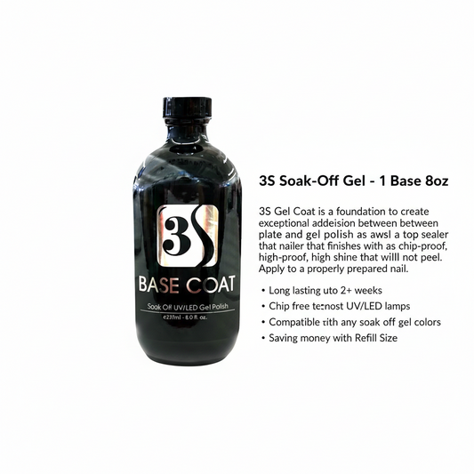3S Soak-Off Gel - 1 Base 8oz