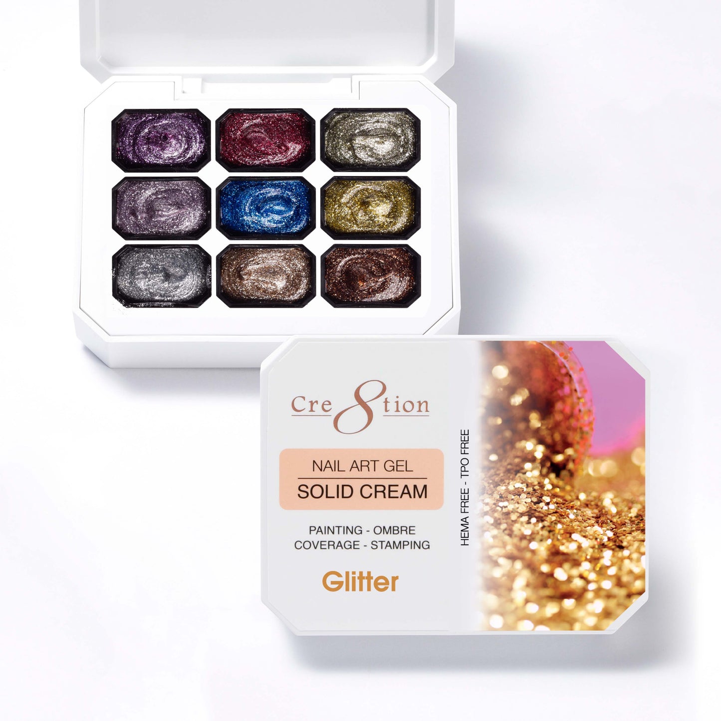 Creation Nail Art Gel - Solid Cream Collection - Glitter