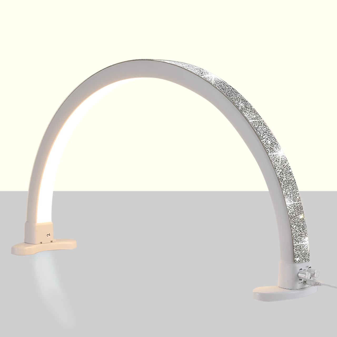 HALF MOON DESK LAMP with DIAMOND - White