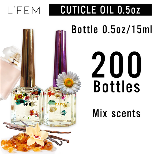 L'Fem Cuticle Oil Bottle 0.5oz/15ml No.5/ Daisy ( 200 Bottles Mix scents )