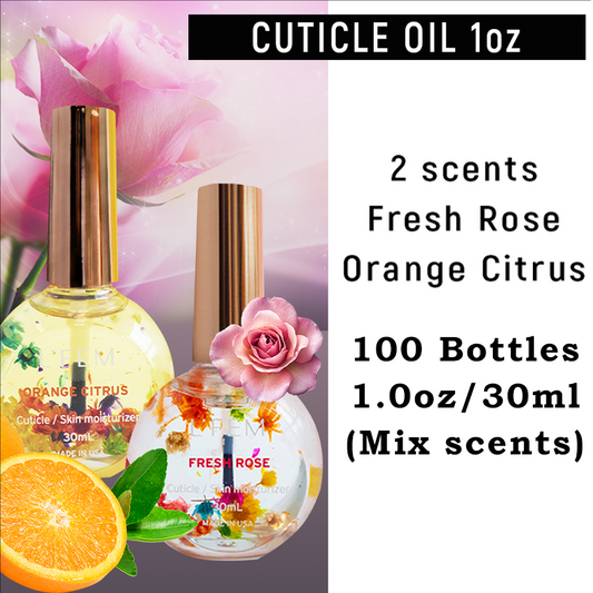 L'Fem Cuticle Oil Bottle 1.0oz/30ml. ( 100 Bottles Mix scents )