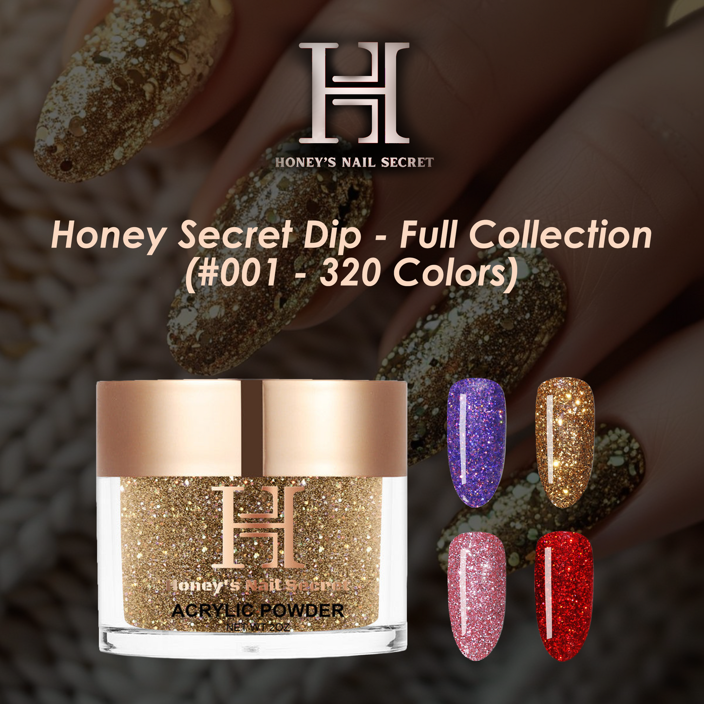 Honey Secret Dip - Full Collection (#001 - 320 Colors) come with 2 color books