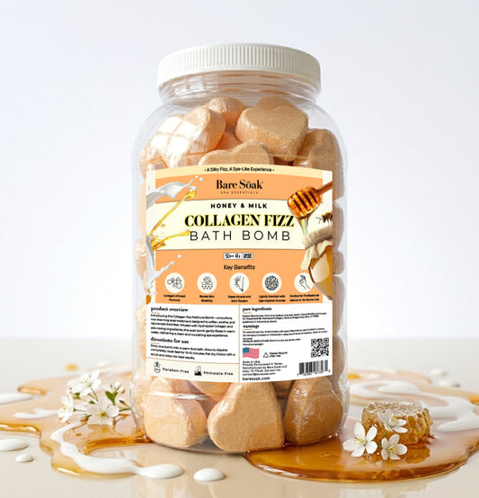 Bare Soak Collagen Pedi Bomb - 50pc - Honey & Milk