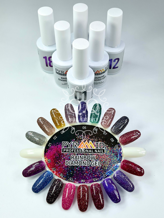 Pyramid Rainbow Diamond Gel Collection (18 Colors)