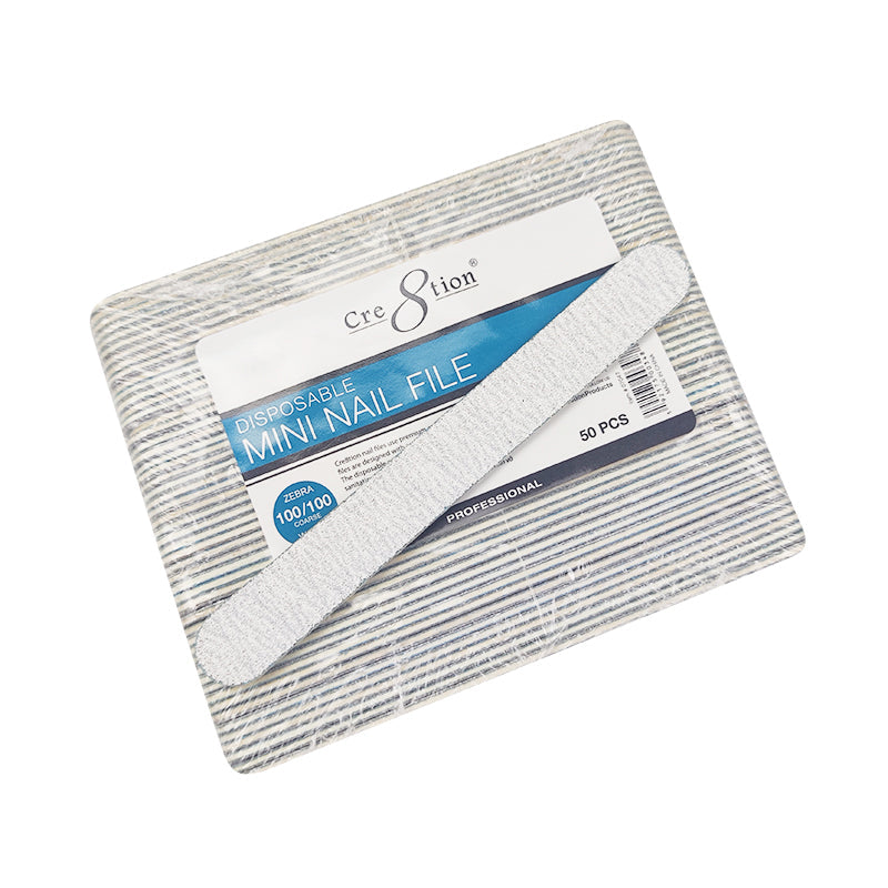 Creation Nail File Wood Center Zebra Grit 1 Case 100 packs