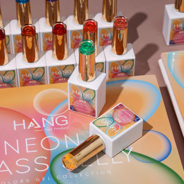 Neon Glass Jelly Gel Set – 24 Vibrant Shades | 15ml + Display