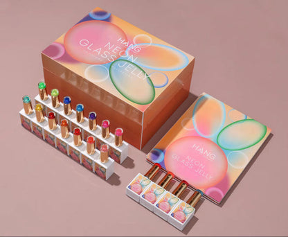 Neon Glass Jelly Gel Set – 24 Vibrant Shades | 15ml + Display
