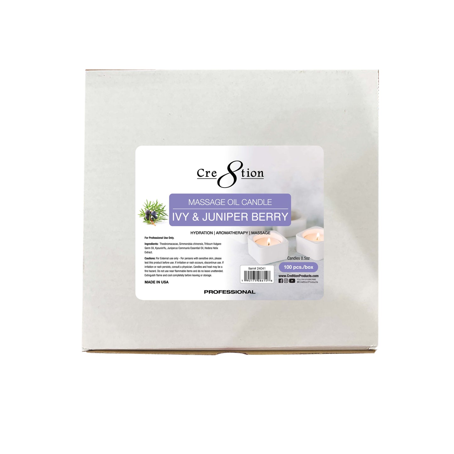 Cre8tion Massage Oil Candles - Tealight 0.5oz