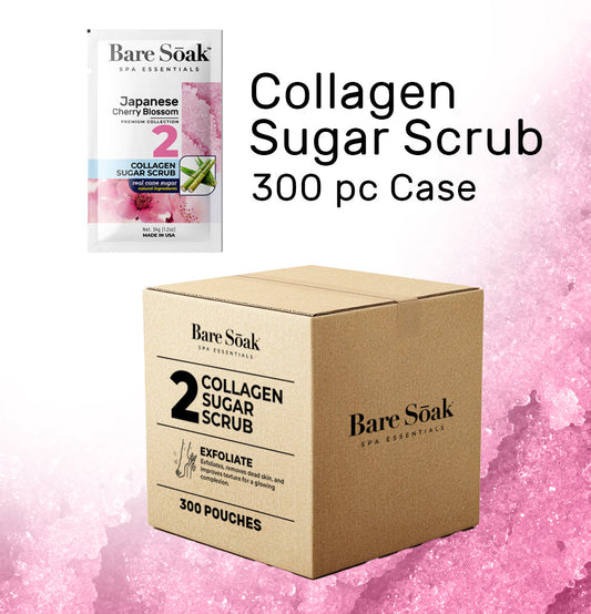 Bare Soak Bundle Case 240pc - Collagen Sugar Scrub - Japanese Cherry Blossom