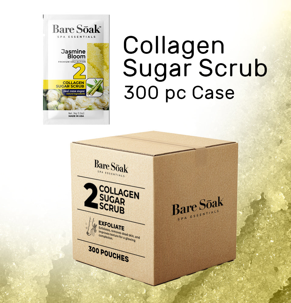 Bare Soak Bundle Case 240pc - Collagen Sugar Scrub - Jasmine Bloom