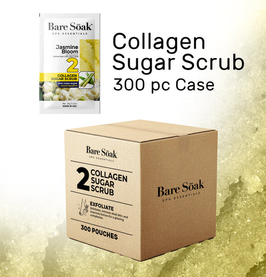 Bare Soak Bundle Case 240pc - Collagen Sugar Scrub - Jasmine Bloom