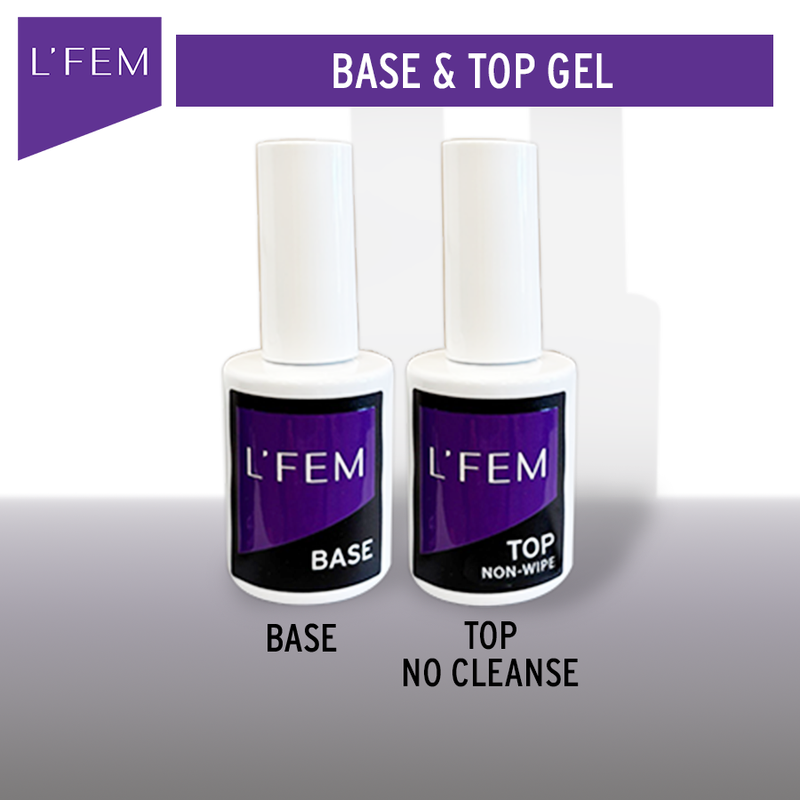 L'Fem Gel Polish .5oz Gel: Base + Top Non-Wipe