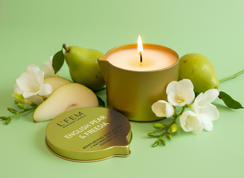 L'Fem Massage Candle 8oz - #23 English Pear & Freesia 5 pcs