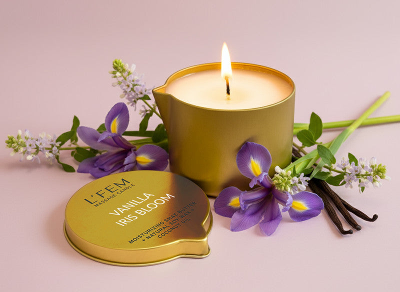 L'Fem Massage Candle 8oz - #22 Vanilla Iris Bloom 5 pcs