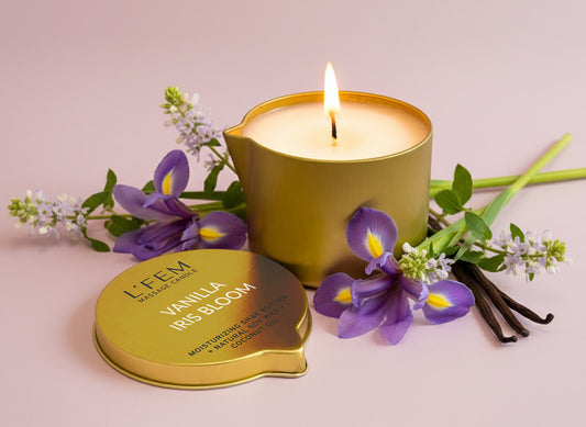L'Fem Massage Candle 8oz - #22 Vanilla Iris Bloom 5 pcs