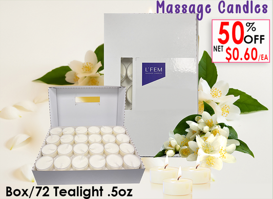 L'Fem Massage Candle Tealight .5oz. Box/72pcs - #03 Jasmine