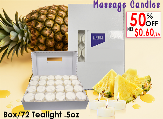 L'Fem Massage Candle Tealight .5oz. Box/72pcs - #10 Pineapple