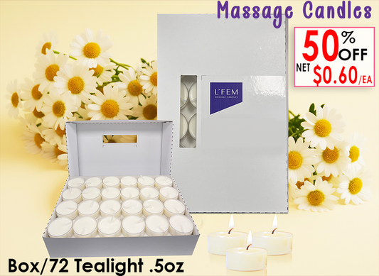 L'Fem Massage Candle Tealight .5oz. Box/72pcs - #12 Daisy