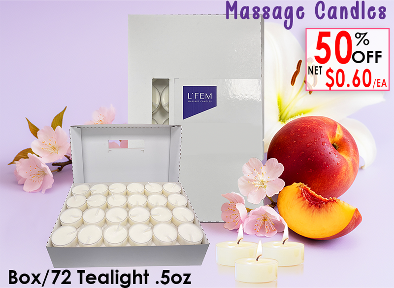 L'Fem Massage Candle Tealight .5oz. Box/72pcs - #14 Love Spell