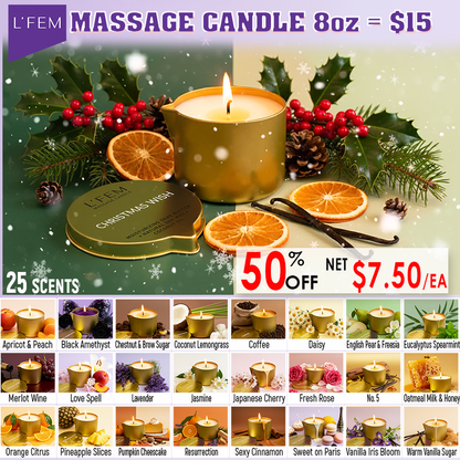 L'Fem Massage Candle 8oz. Pick Your Scents