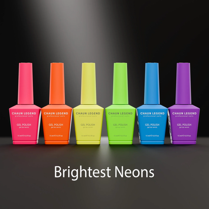 LGND Gel Polish .5oz Set 6 Brightest Neons