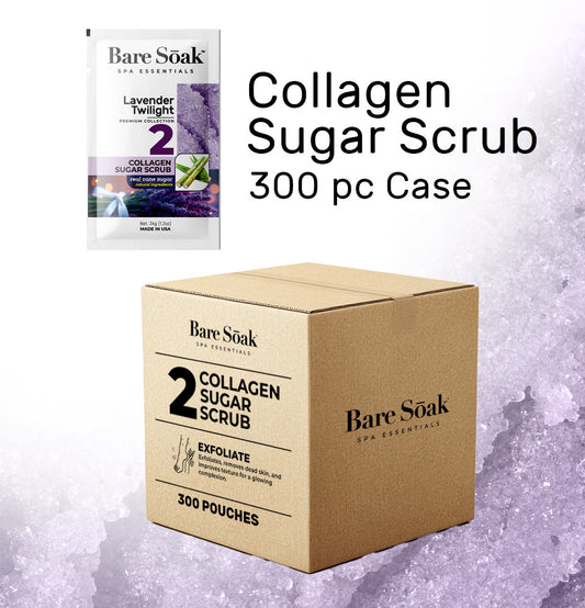 Bare Soak Bundle Case 240pc - Collagen Sugar Scrub - Lavender Twilight