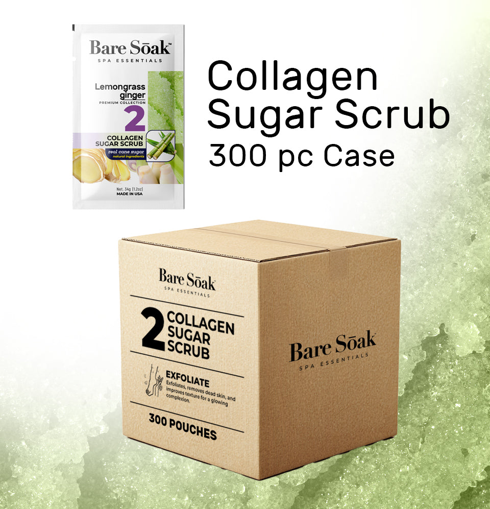 Bare Soak Bundle Case 240pc - Collagen Sugar Scrub - Lemongrass