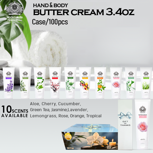 Mademoiselle Butter Cream 3.4oz Case/100pcs x $2.40 Mix & Match.