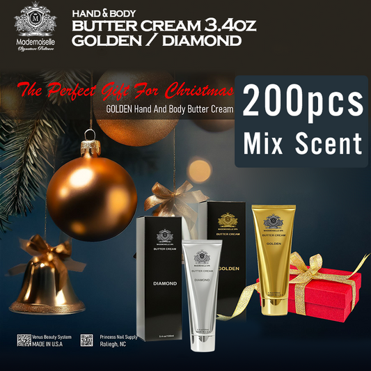 Mademoiselle Butter Cream 3.4oz Gold/Diamond ( 200pcs Mix Scent )