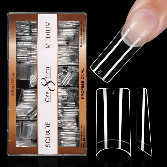 Cre8tion Special Shape Tip Square Clear - Medium