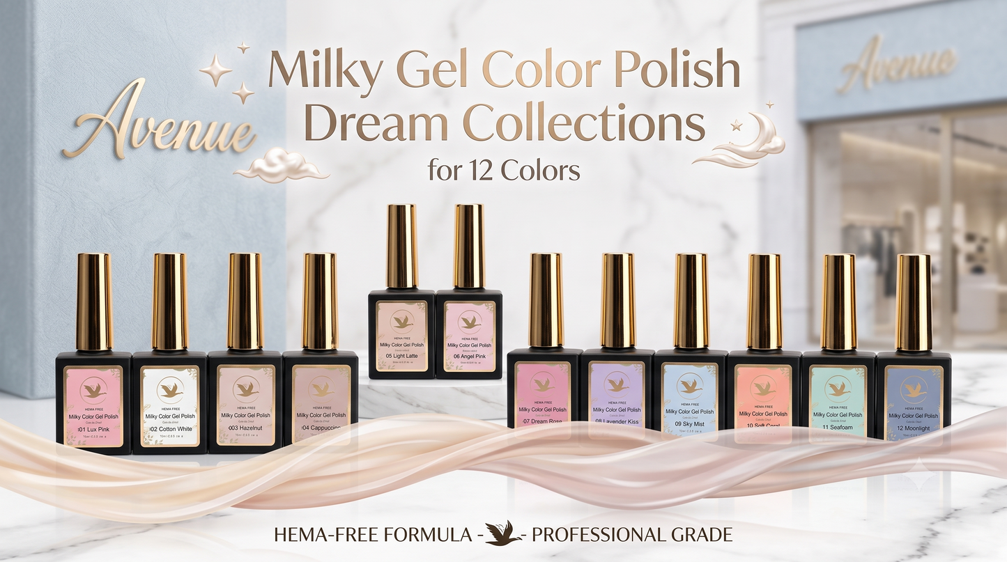 Milky Gel Color Polish Dream Collections for 12 Colors