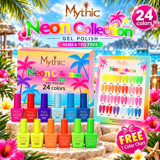 Mythic Gel Neon Collection - 24 colors x $6 with Color Chart included