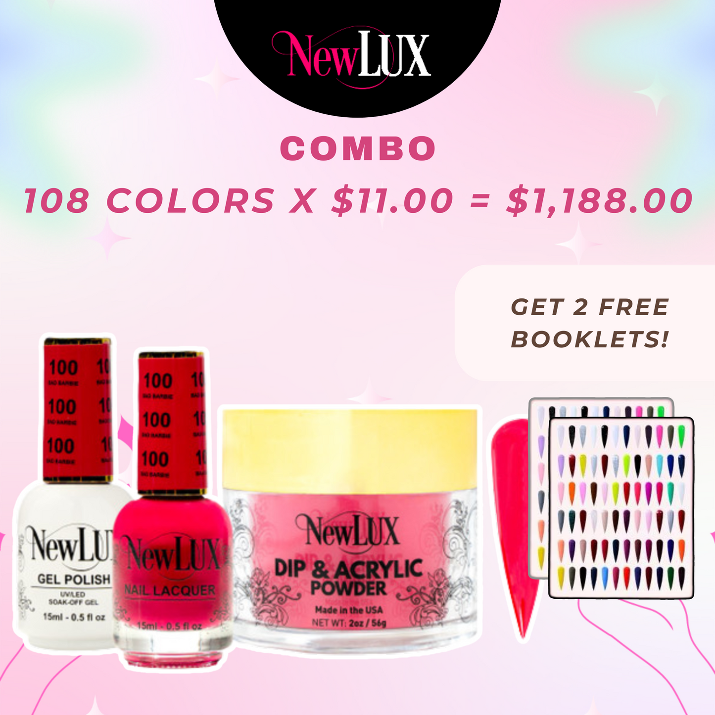 Buy NewLux COMBO  Collection: Combo Trio - Duo (Lacquer+Gel), Powder (Dip+Acylic).