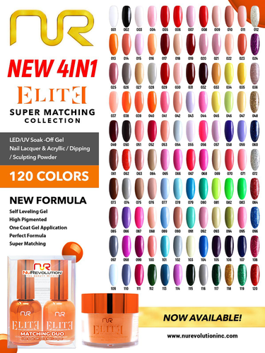 NR ELITE 4IN1 COMBO: DUO+DIP|ACRYLIC - 120 COLORS (#1 - #120)