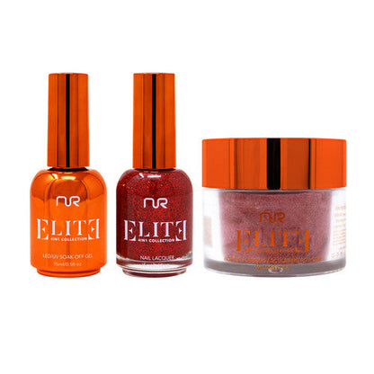 NR ELITE 4IN1:GEL+LACQUER+DIP|ACRYLIC - #EMS120 RUBY RED GLITZ