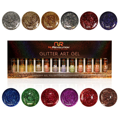 NR GEL LINER GLITTER KIT/12 COLORS