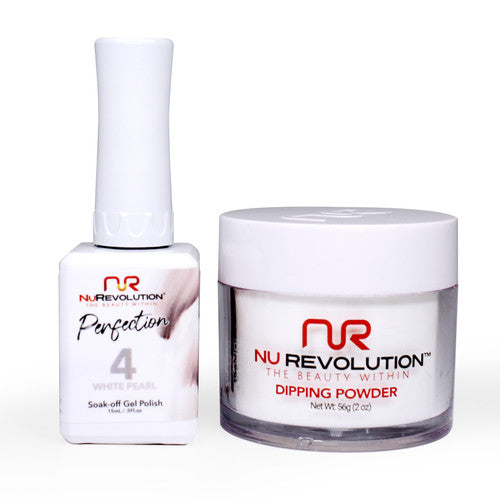 NR PERFECTION SET: GEL + DIP|ACRYLIC -#PFS004 WHITE PEARL