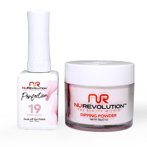 NR PERFECTION SET: GEL + DIP|ACRYLIC -#PFS019 PINK GLITZ