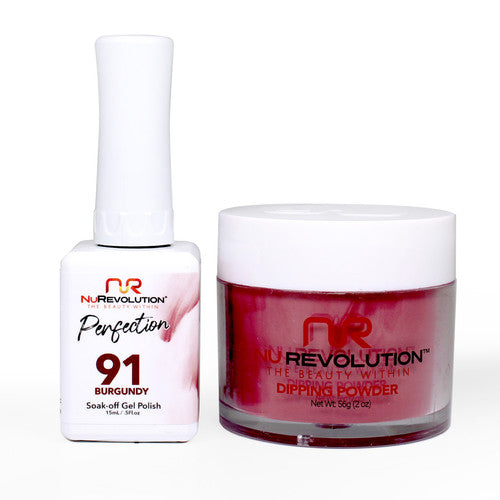 NR PERFECTION SET: GEL + DIP|ACRYLIC -#PFS091 BURGUNDY