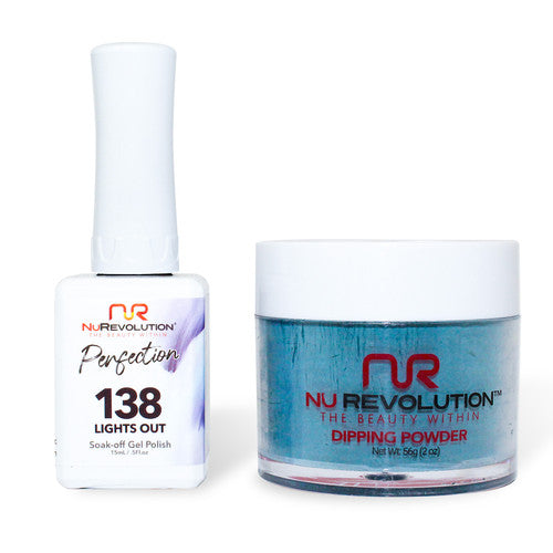 NR PERFECTION SET: GEL + DIP|ACRYLIC -#PFS138 LIGHTS OUT