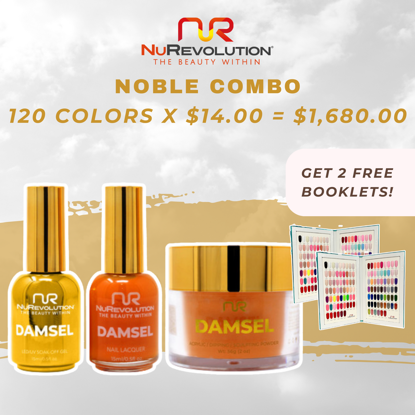 Buy NUREVOLUTION Noble COMBO  Collection: Combo Trio - Duo (Lacquer+Gel), Powder (Dip+Acylic).